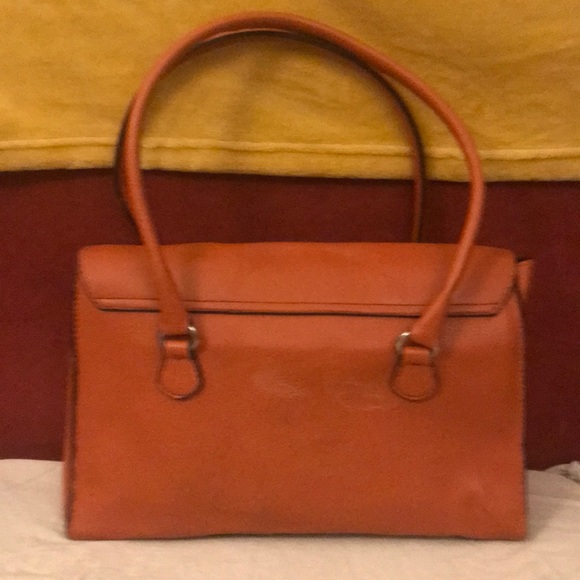 AUTHENTIC/Vintage  -  Orange Leather Prada Handbag - Picture 3 of 8